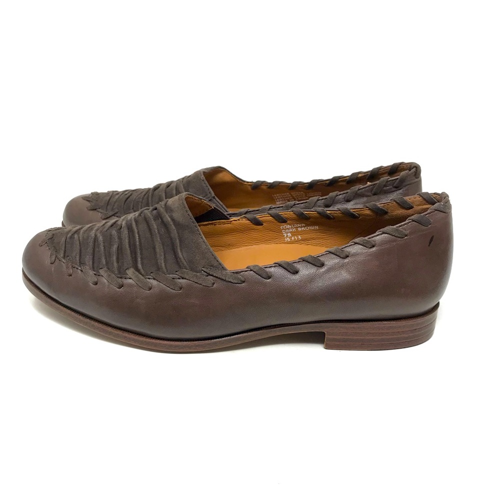 Earthies Fontana Womens Moc Leather Loafers Shoes Dark Brown 7B - Picture 2 of 8
